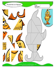 Puzzle Kes Yapıştır Çalışma Sayfaları